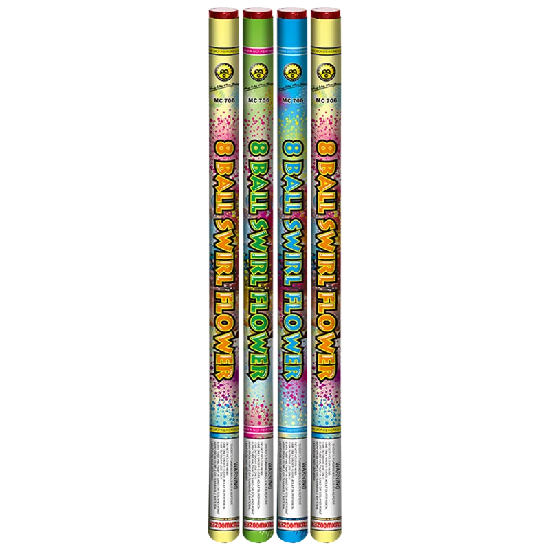 8 BALL SWIRL Flower Roman Candle MC706