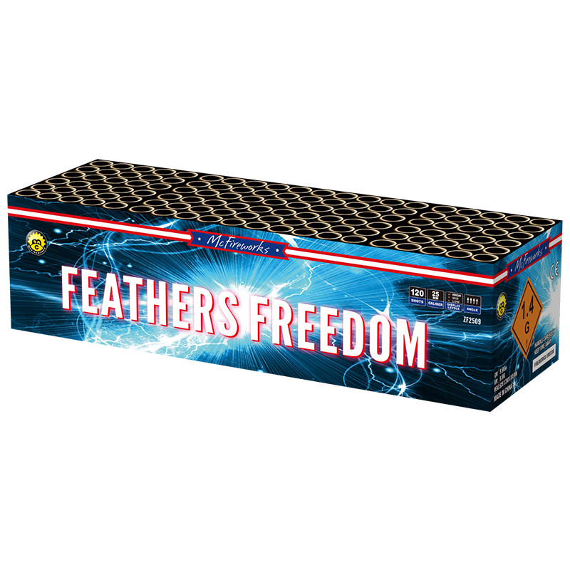 FEATHERS Vrijheid 120 SHOTS Samengestelde cake ZF2509 Afbeelding